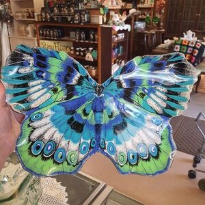 Vintage Mid Century Modern STOTTER SETTINGS Plastic Butterfly Serving Tray w Tag